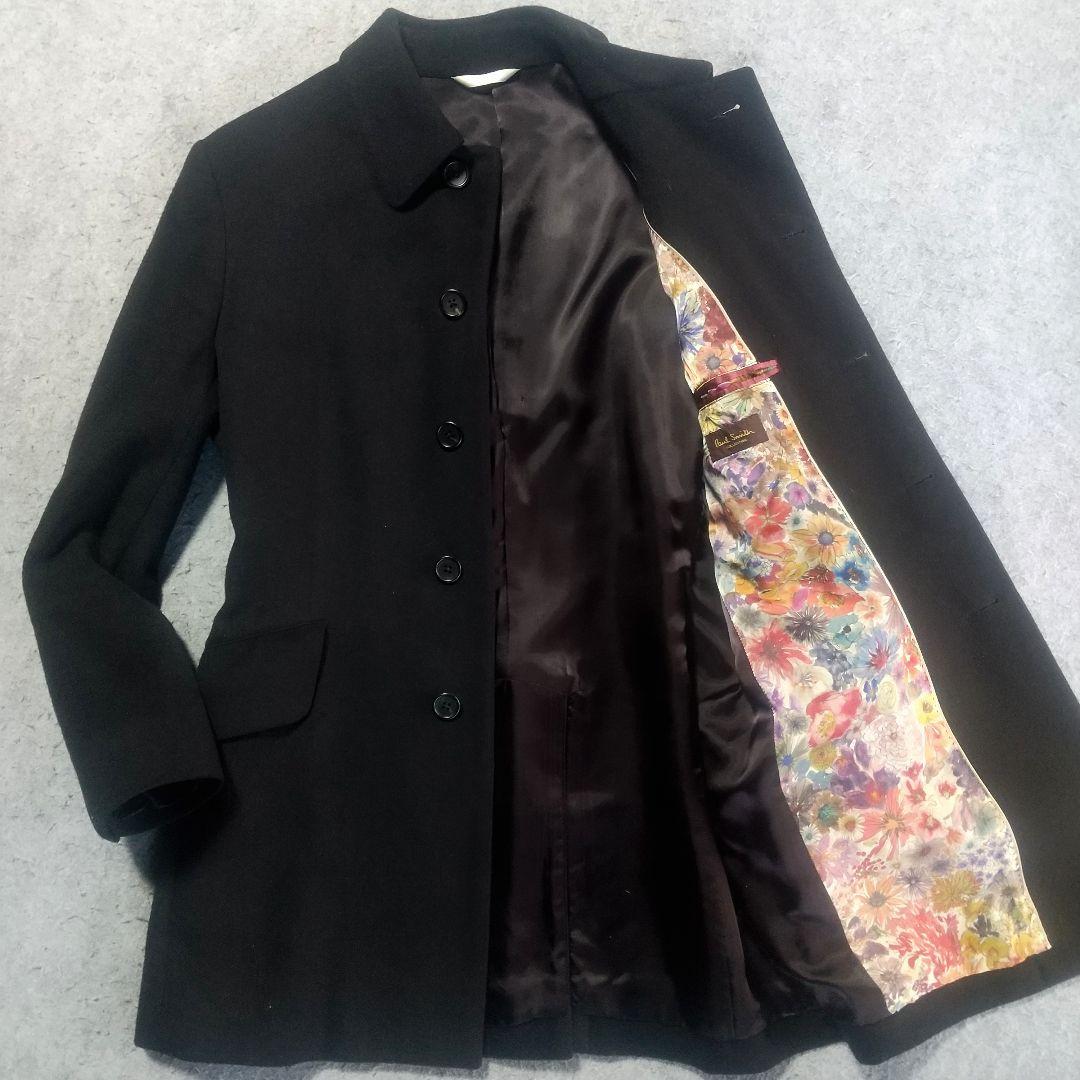 希少 ポールスミス ステンカラーコート カシミヤ ミンク ウール 高級感