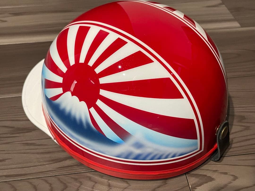 波 富士日章 コルク半 ヘルメット 旧車會 暴走族 三段シート 旭風防