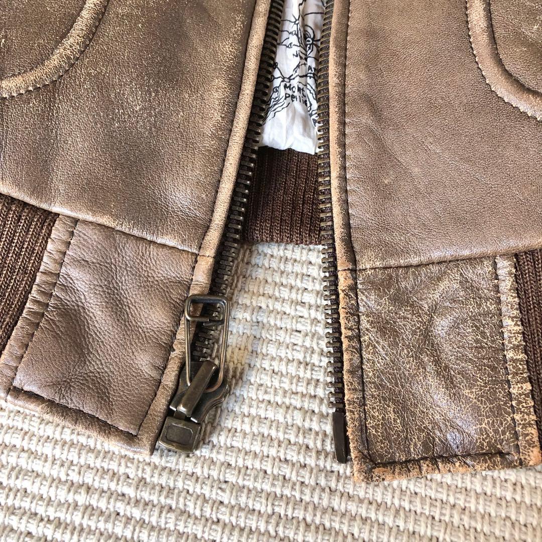 希少品 NAF NAF フライトジャケット レザージャケット G-1 羊革 XL