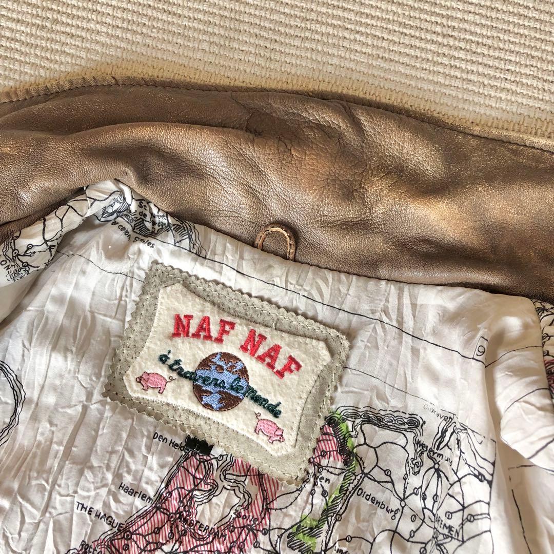 希少品 NAF NAF フライトジャケット レザージャケット G-1 羊革 XL