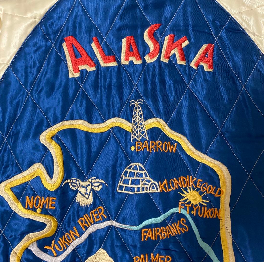 希少　東洋テーラー alaska 刺繍 別珍　スカジャン　ハスキー　犬　Mサイズ