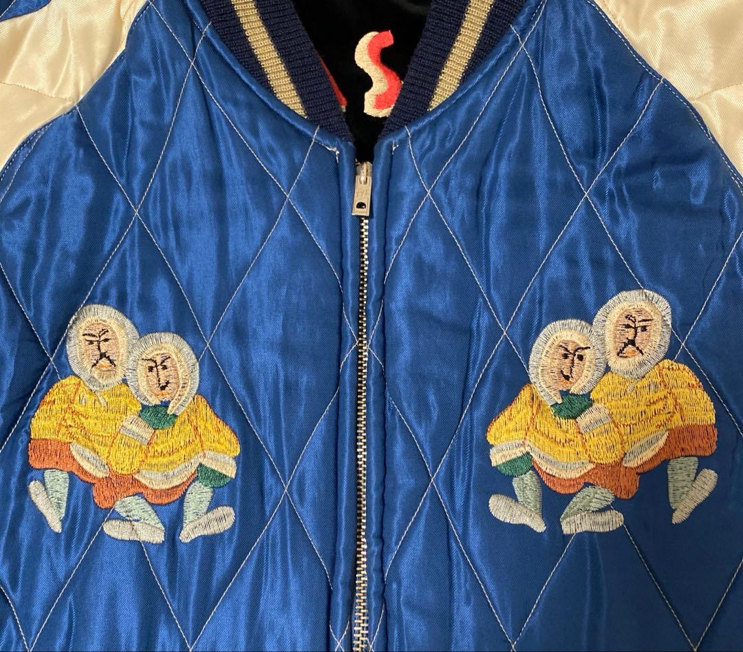 希少　東洋テーラー alaska 刺繍 別珍　スカジャン　ハスキー　犬　Mサイズ