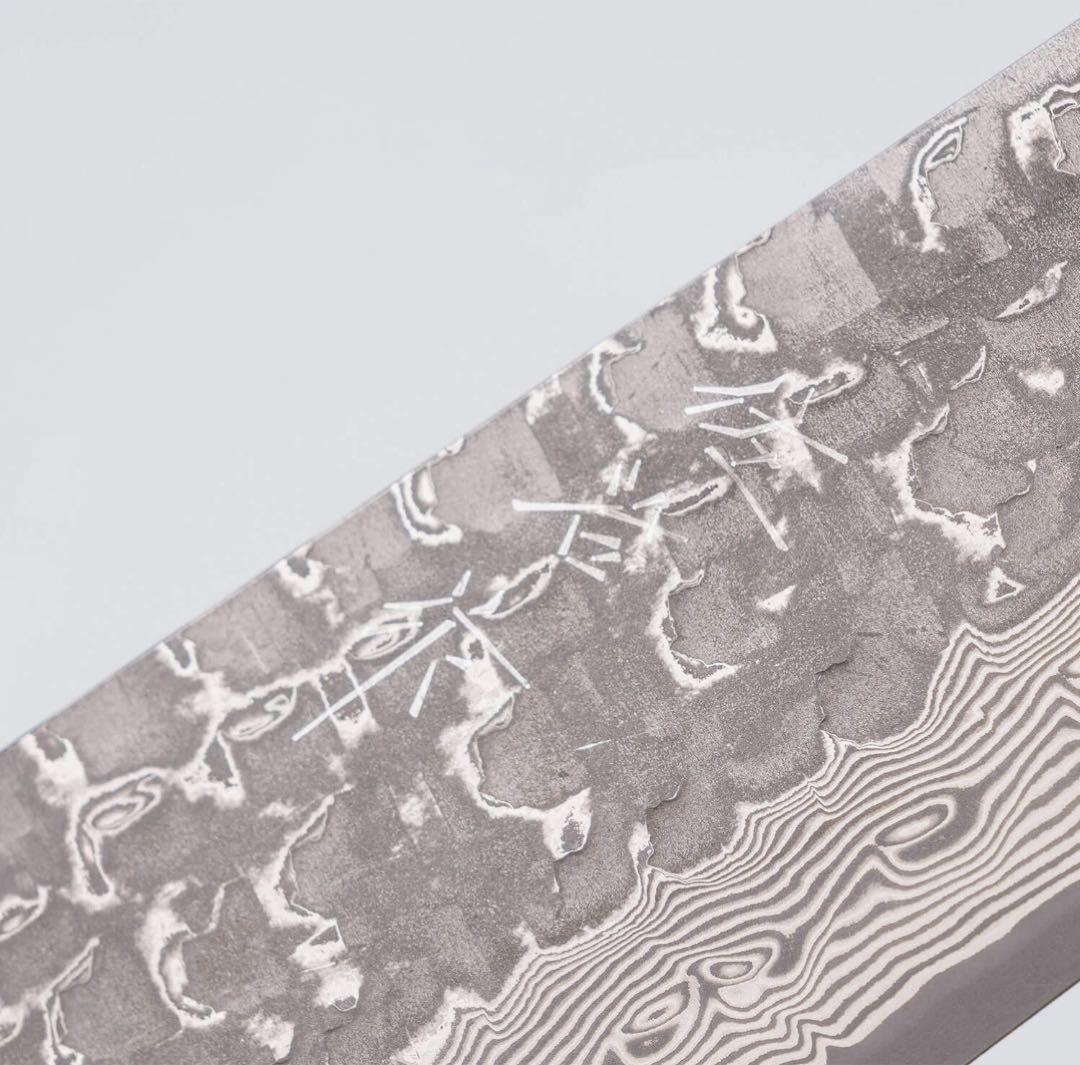 佐治武士　クロス槌目　黒打ち　vg10 文化180mm