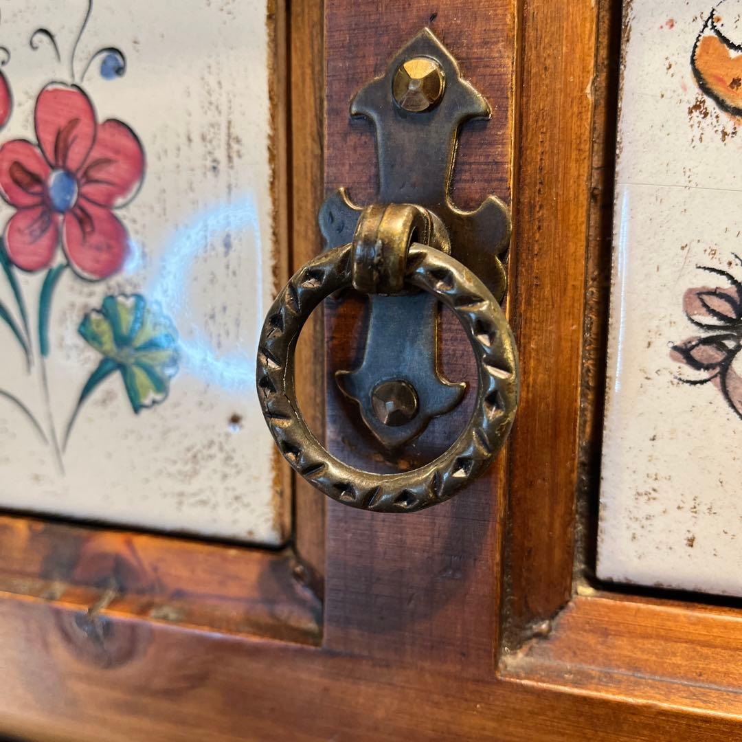 スパニッシュ　アンティーク　バレンシア　タイルチェスト　４段引き出し