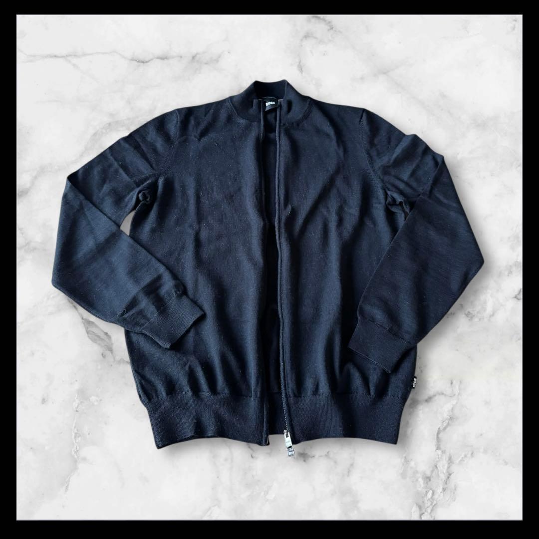 BOSS ボス　ドライバーズニット　ジップアップ カーディガン メリノウール