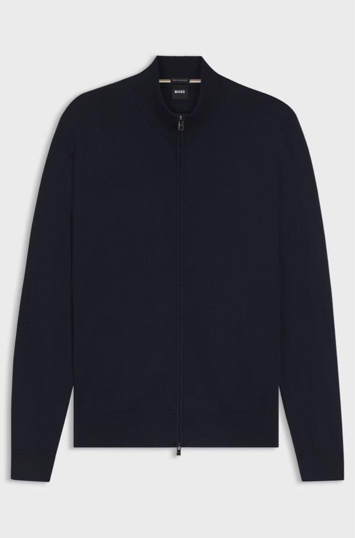 BOSS ボス　ドライバーズニット　ジップアップ カーディガン メリノウール