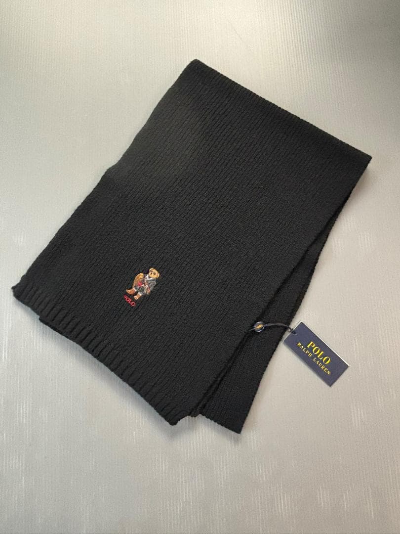 ラスト１特価2025今季ベア　新品　ラルフローレンポロベアマフラー　ブラック