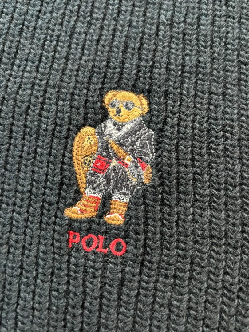 ラスト１特価2025今季ベア　新品　ラルフローレンポロベアマフラー　ブラック