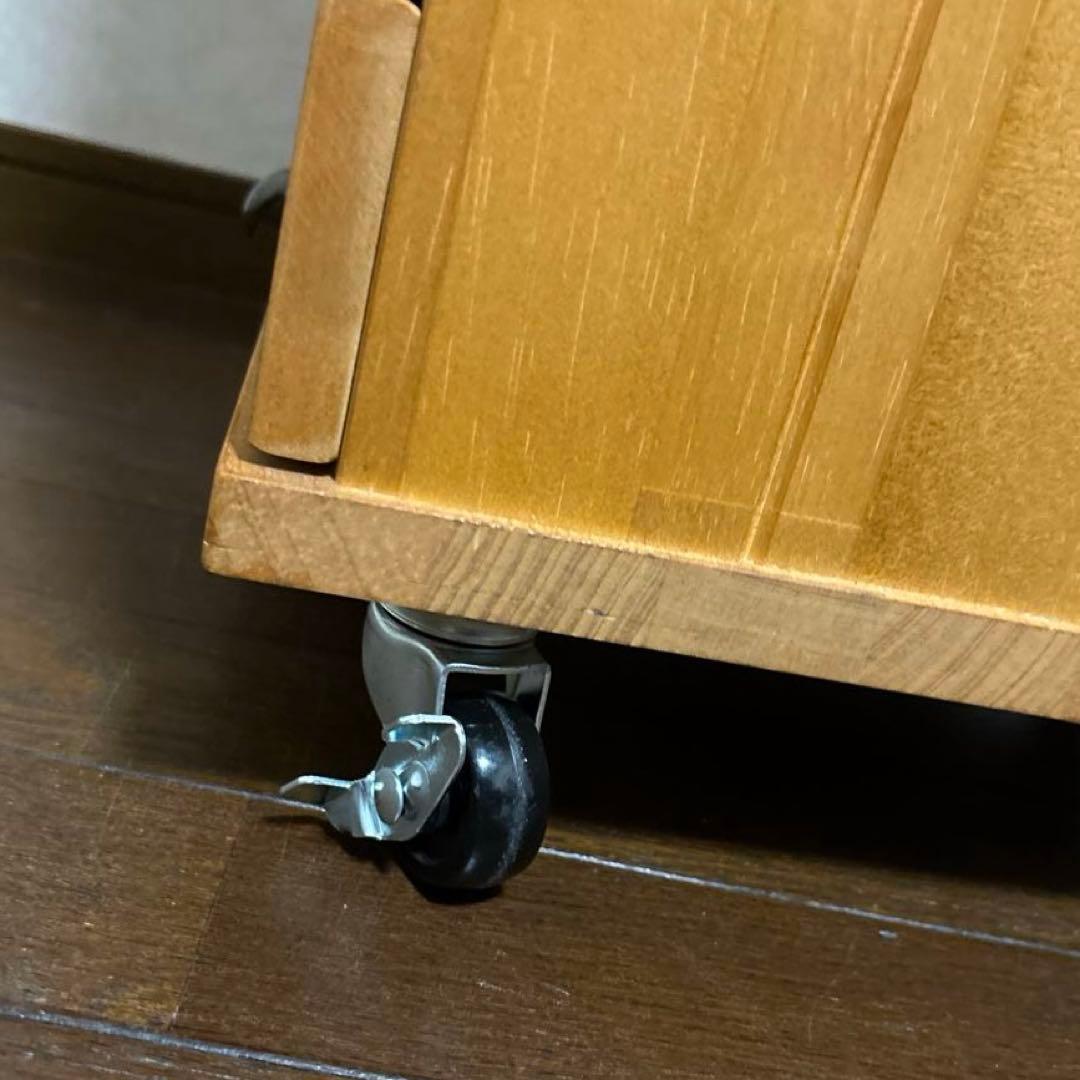 【美品】12段 天然木 チェスト キャスター付き