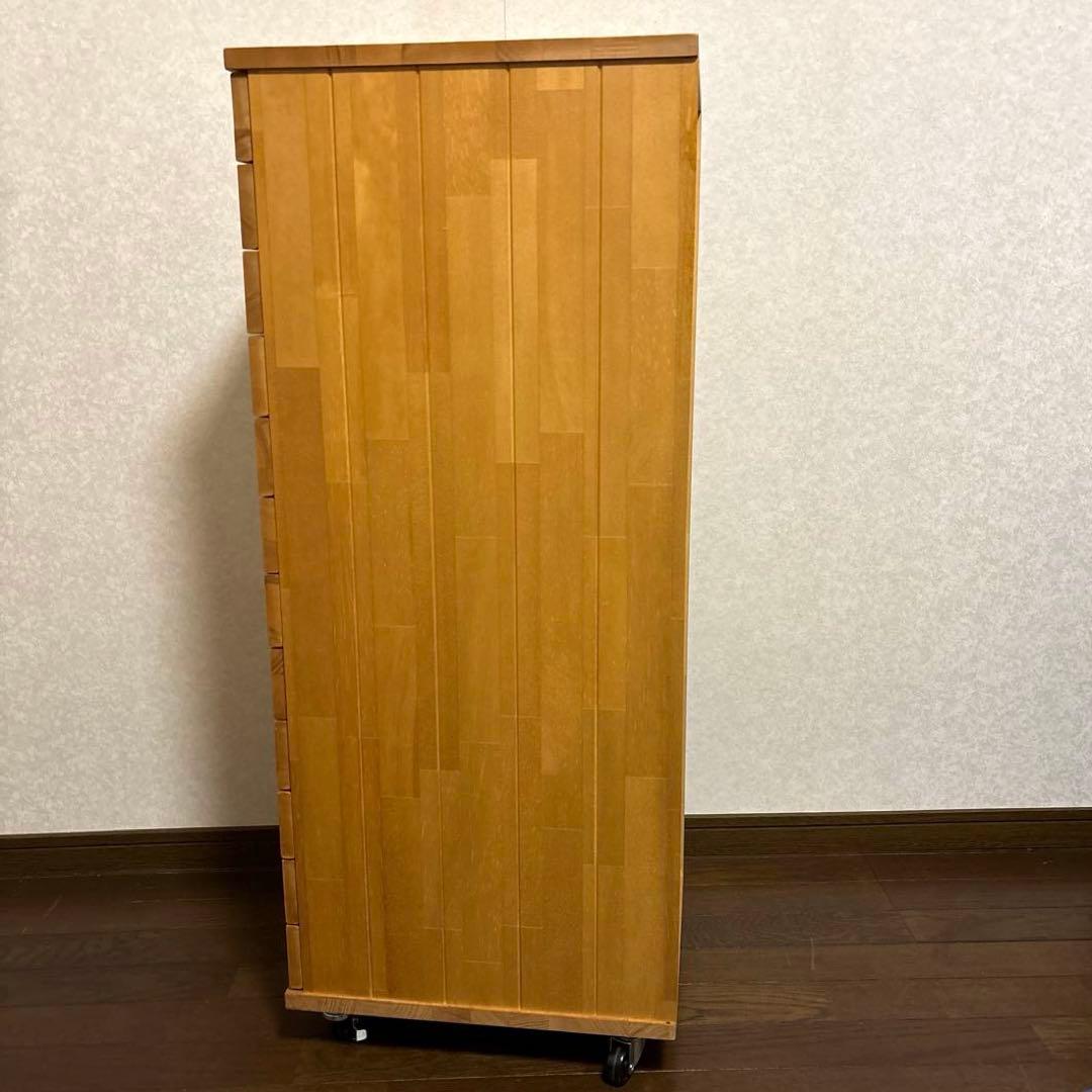 【美品】12段 天然木 チェスト キャスター付き