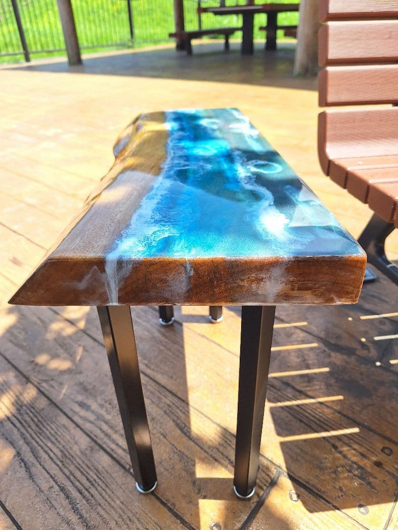 サイドテーブル　レジン　桑　ハンドメイド