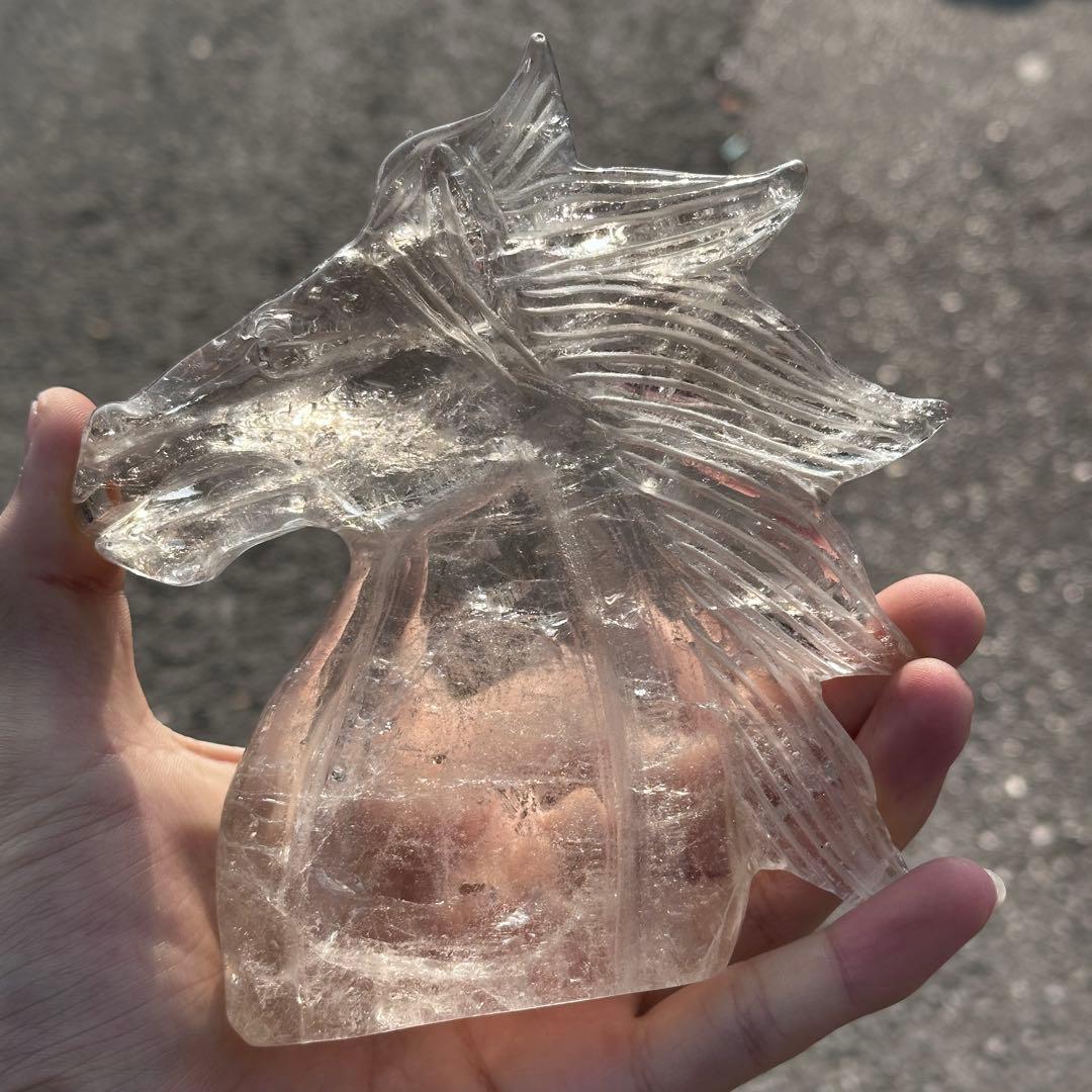 天然石 水晶のユニコーン　置物　ご購入前に在庫確認必要G.220