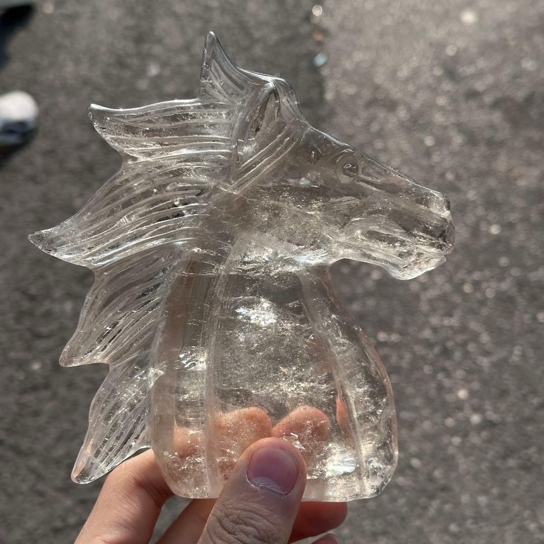 天然石 水晶のユニコーン　置物　ご購入前に在庫確認必要G.220