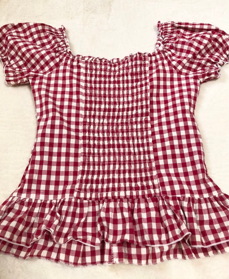 リズリサ LIZ LISA ギンガムチェック フリルブラウス トップス