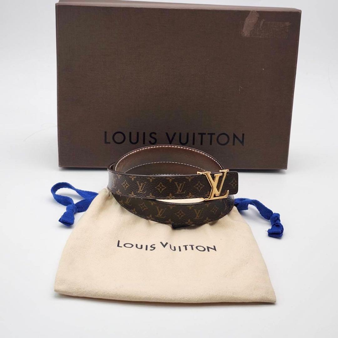 ルイヴィトン モノグラム サンチュール LVロゴ　レザー　ゴールド　付属品有り