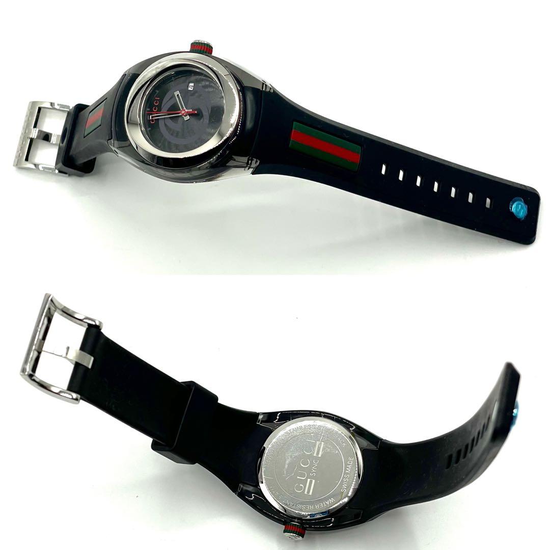 【稼働 美品 付属品】 グッチ シンク 137.3 シェリーライン 腕時計