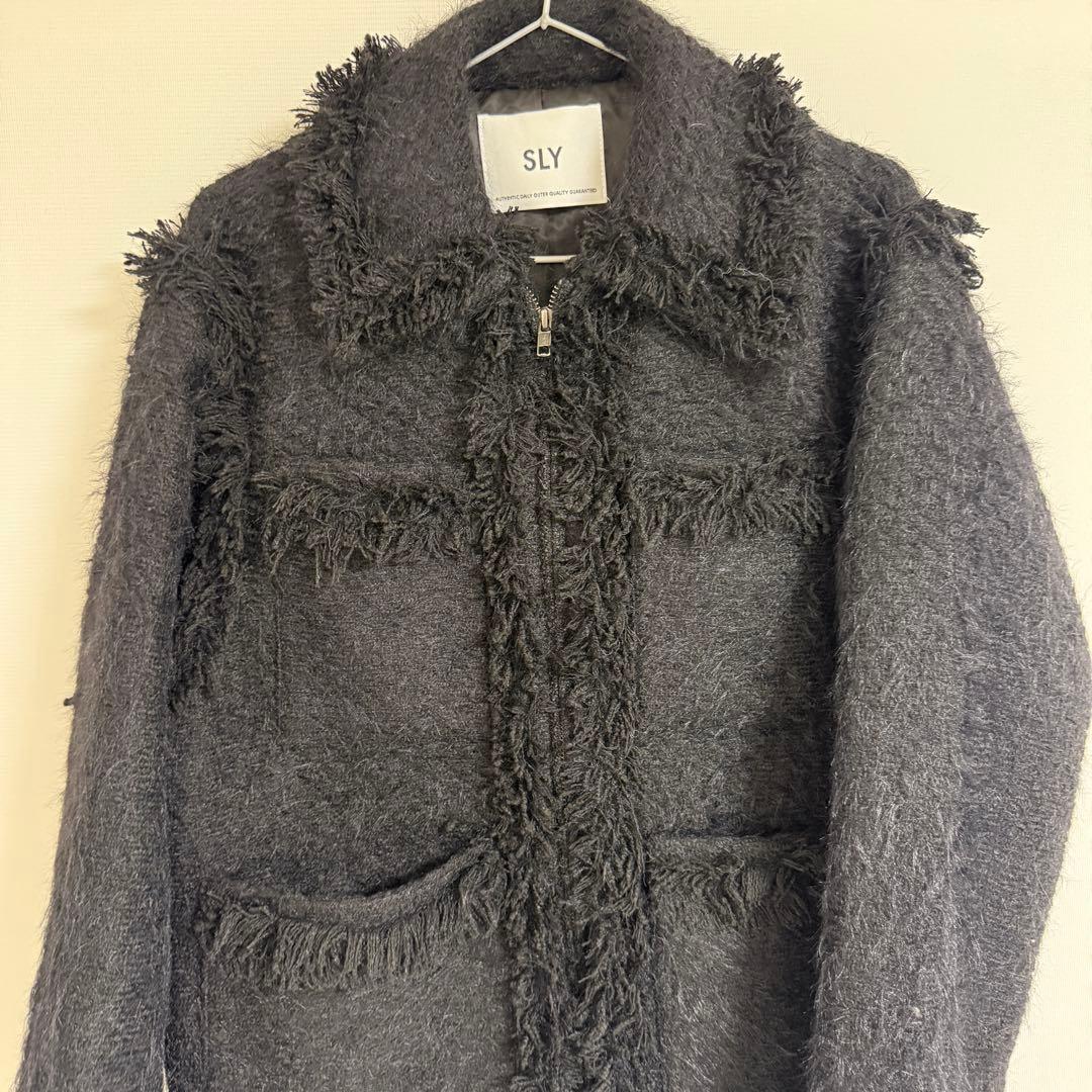 SLY フリンジ付き黒ジャケット