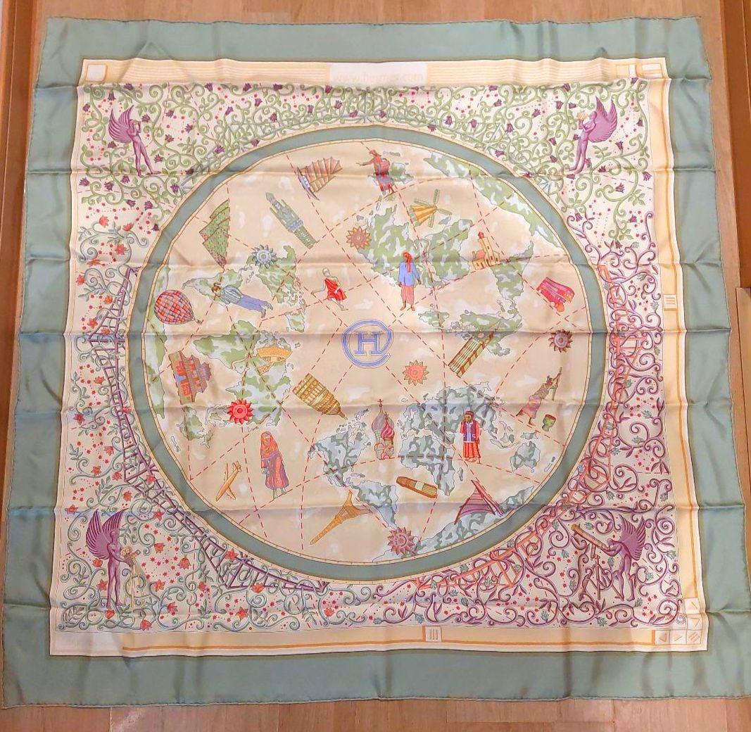 Hermès スカーフ カレ90 世界地図