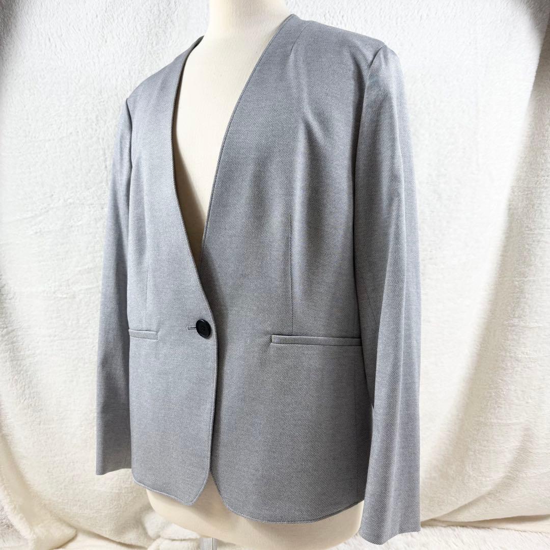 【極美品】INDIV インディヴィ パンツスーツセットアップ グレー 44