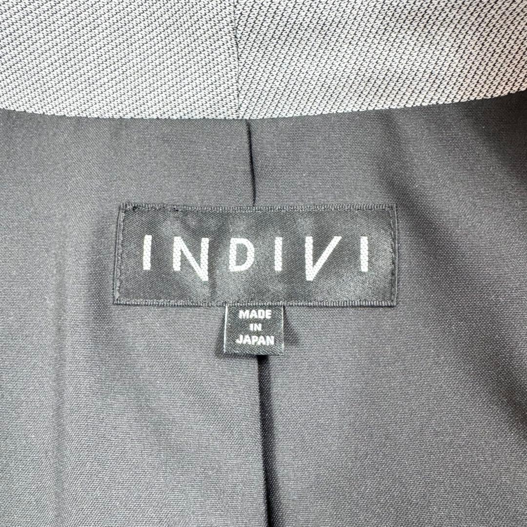 【極美品】INDIV インディヴィ パンツスーツセットアップ グレー 44