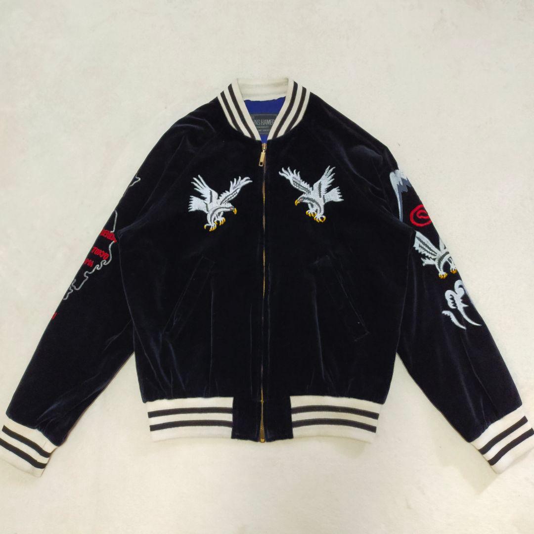 90S 00S　別珍　スカジャン　OCTOPUS ARMY　鷲　イーグル刺繍