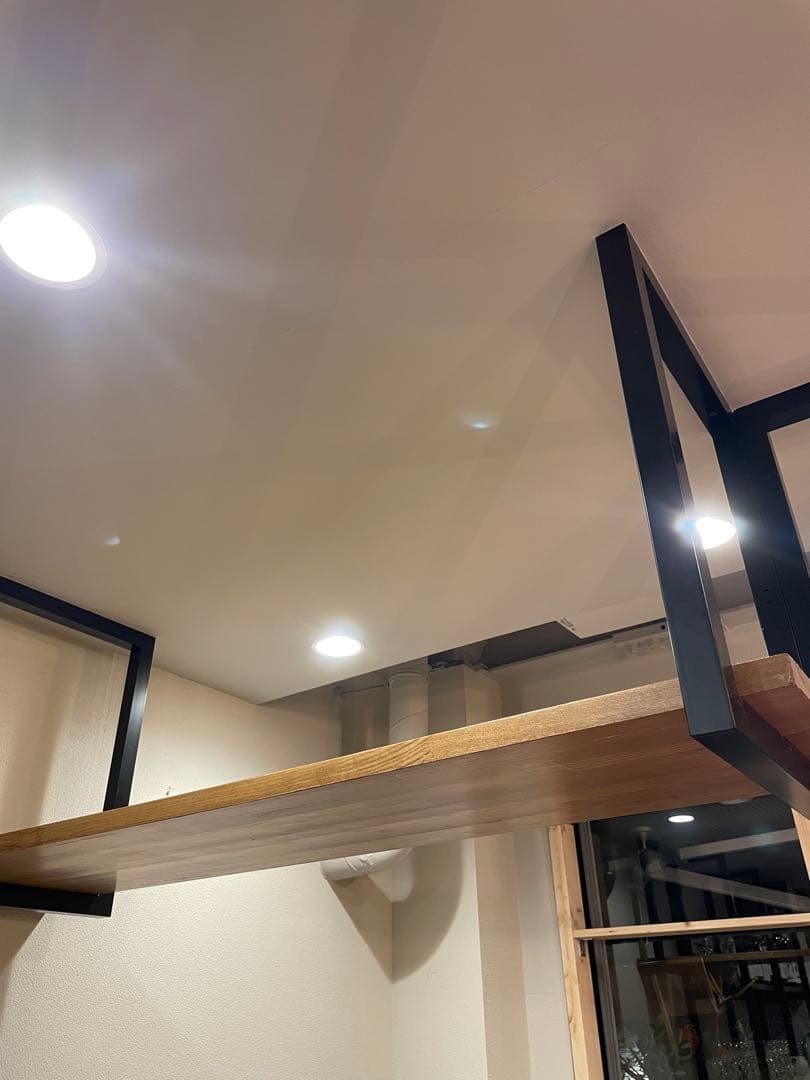 アイアン 吊り下げラック 店舗什器 棚板付き 天井吊り カフェ/バー/飲食店向け