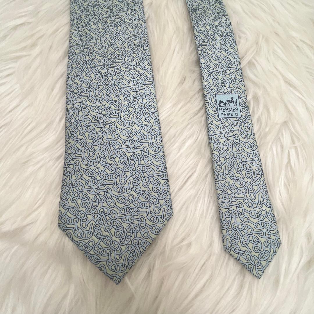 新品未使用品✨エルメス　HERMES ネクタイ　シルク100％　水色