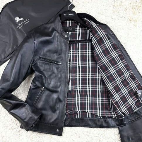 BURBERRY BLACKLABELラムレザージャケットシングルライダー　L