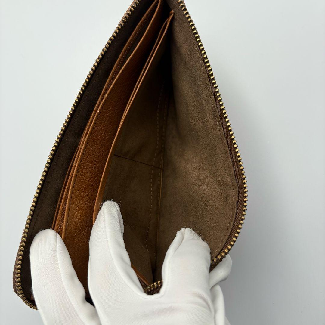 未使用級✨ SLOW&CO レザー L字ファスナー 長財布 ブラウン