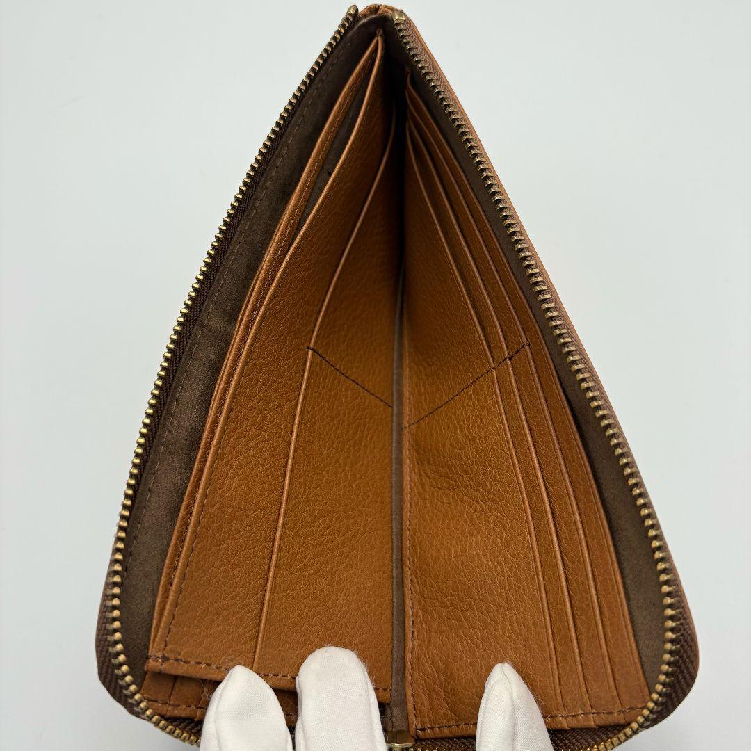 未使用級✨ SLOW&CO レザー L字ファスナー 長財布 ブラウン