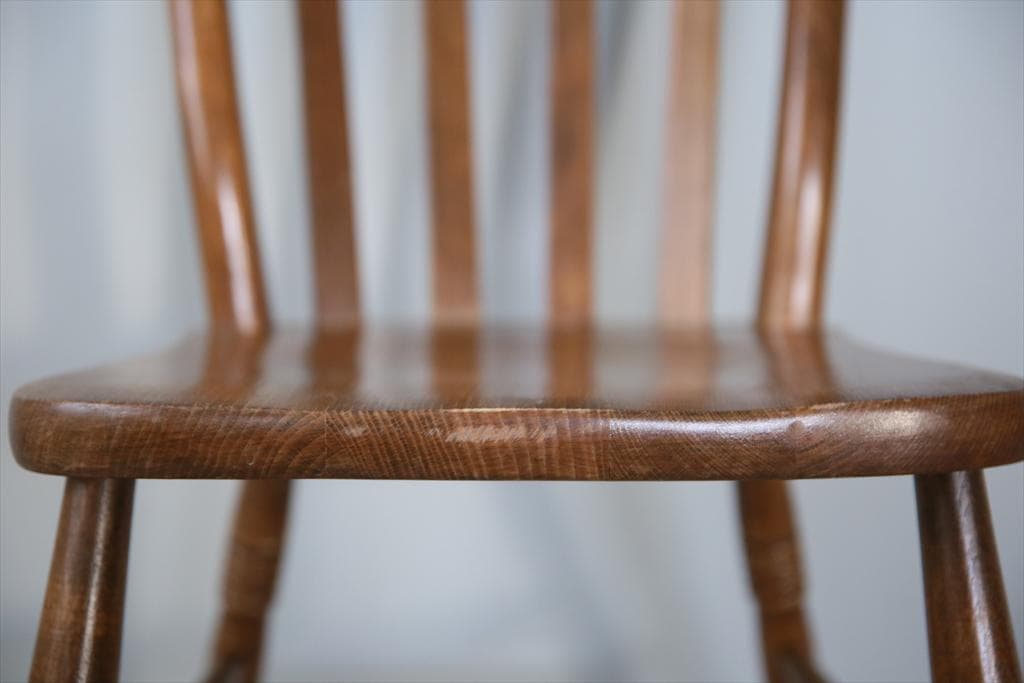 英国アンティーク木製キッチンチェア/ダイニングイス椅子/飾り棚(91-115-2