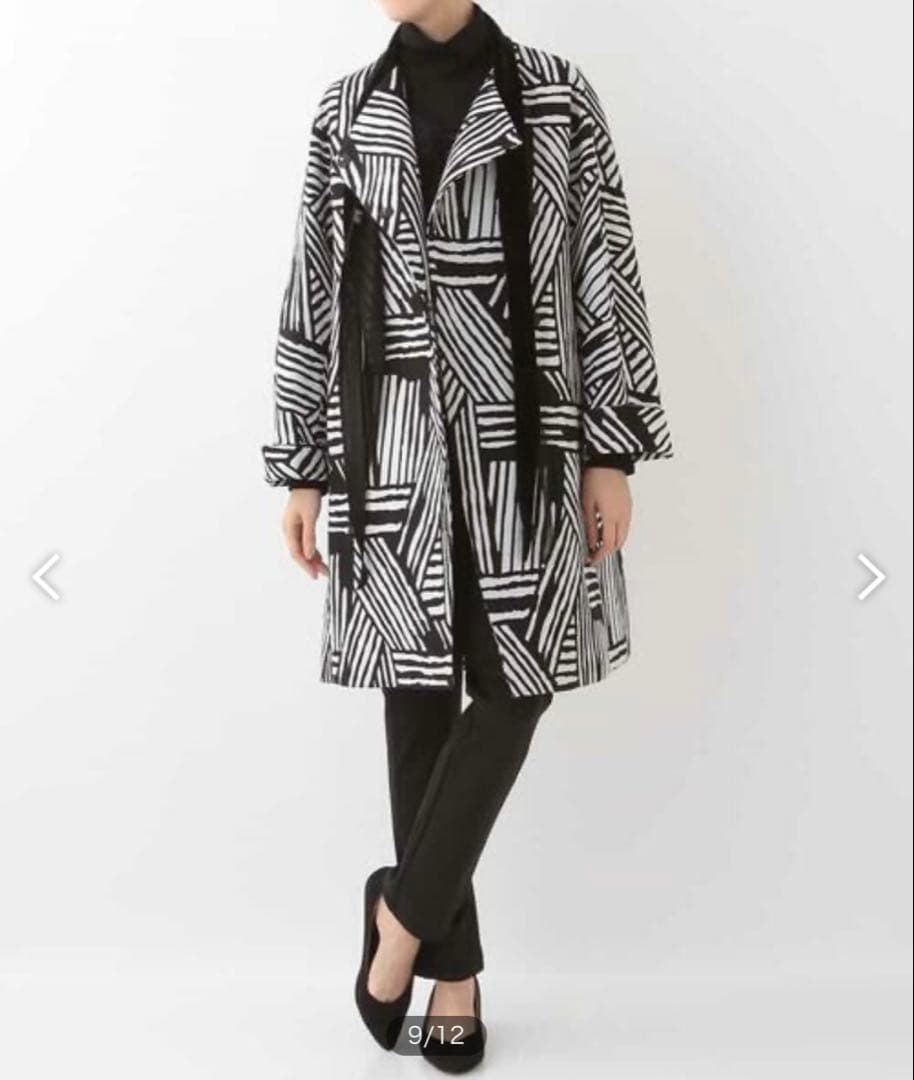 美品【ヒロココシノ ヒロコビス】2way ジャガード 中綿ライナー ロングコート