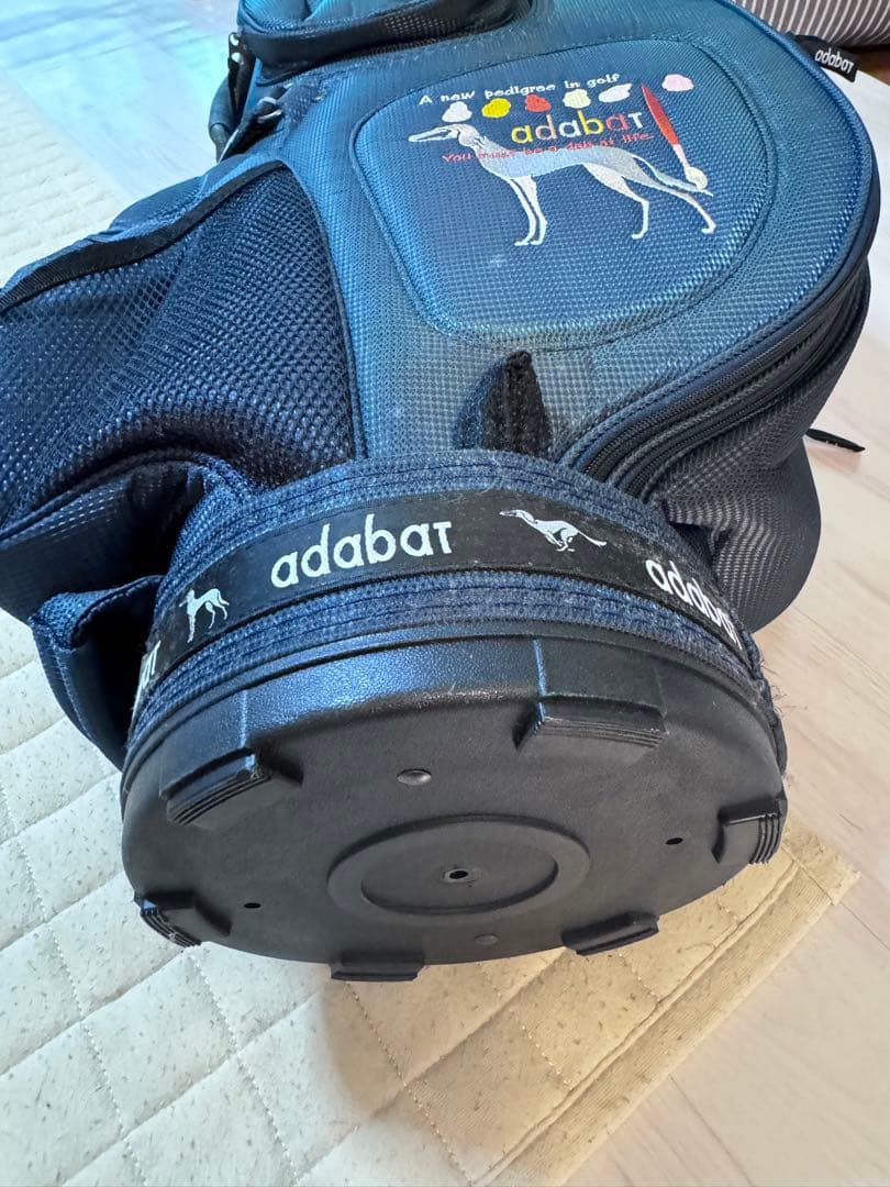 adabat アダバット　ゴルフキャディバッグ ネイビー 犬のイラスト付き