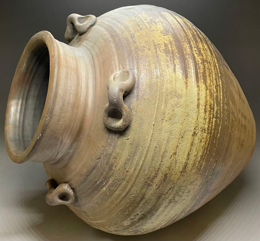 古備前　桃山時代　四耳壺　葉茶壺　大壺　特大　41cm 　f6441