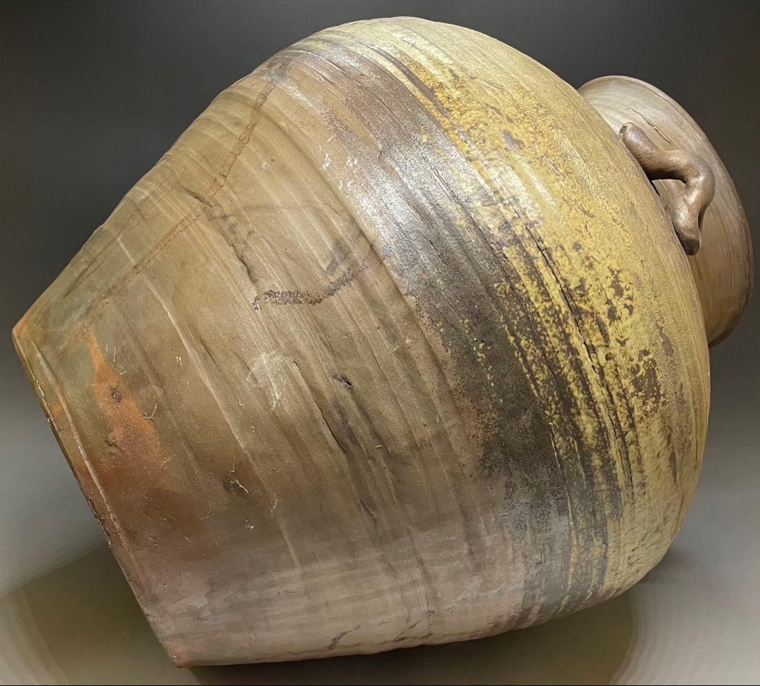 古備前　桃山時代　四耳壺　葉茶壺　大壺　特大　41cm 　f6441