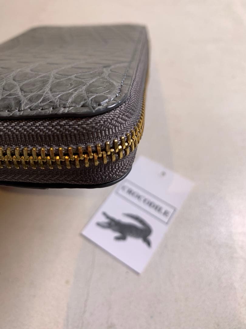 【専用】【新品未使用】CROCODILE クロコダイルレザー 長財布 グレー