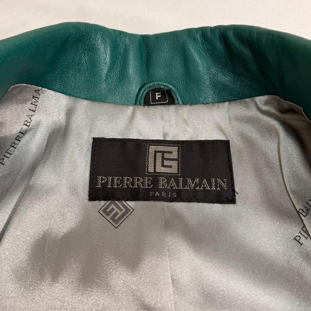 PIERRE BALMAIN ピエール バルマン ラムレザーコート 羊革 本革