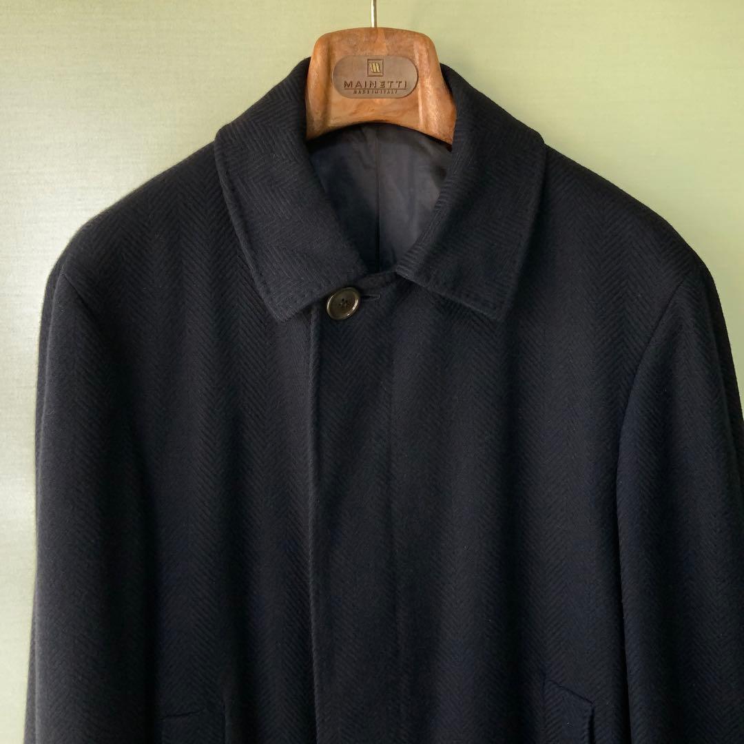 Belvestベルベスト カシミヤ100％ バルカラーコート ネイビー48 伊製