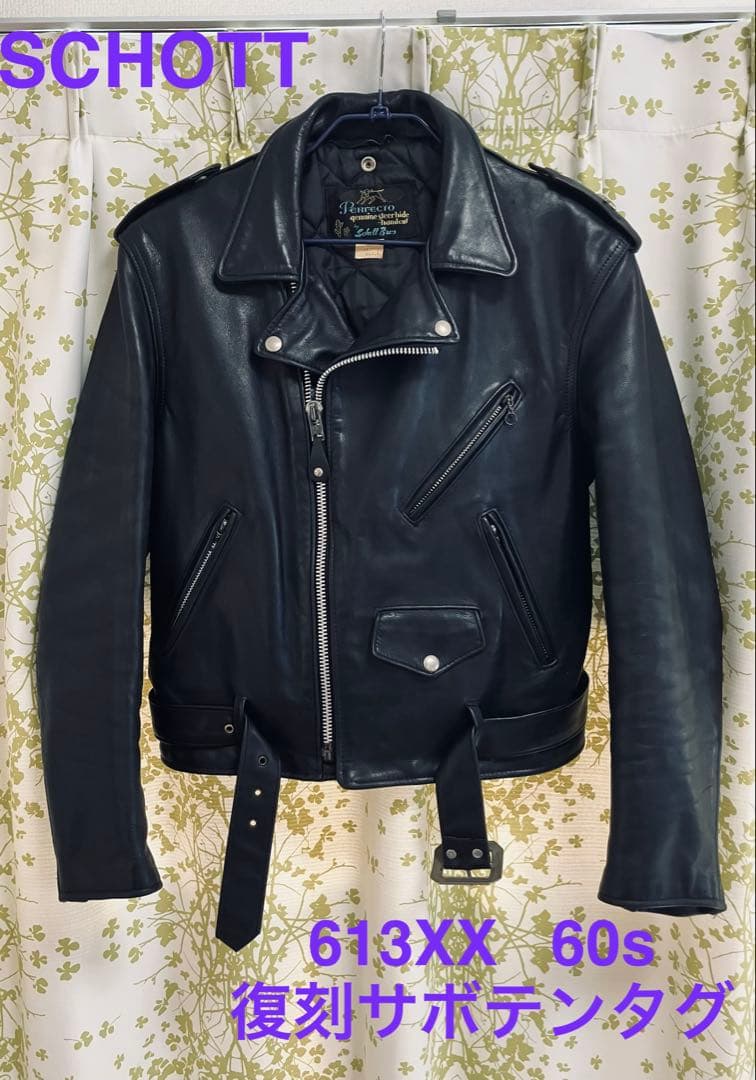 SCHOTT613XX ダブルライダース60s復刻サボテンタグ　サイズ40