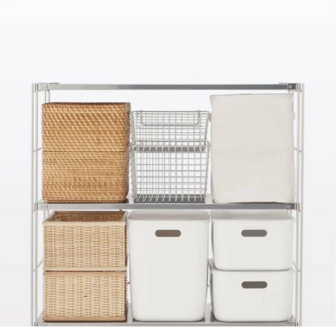 ■送料込■無印良品 ステンレスユニットシェルフ 棚 収納 アイアン家具