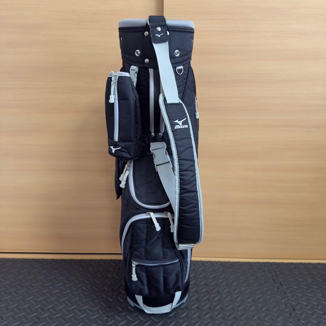 MIZUNO 軽量 キャディバッグ 5分割 ブラック フード付き レディース向け