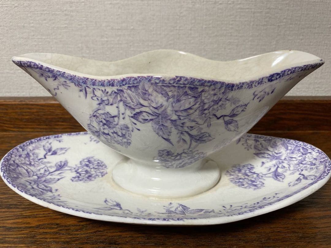 フランス雑貨☆アンティーク ジアンGien 紫陽花 ソーシエール