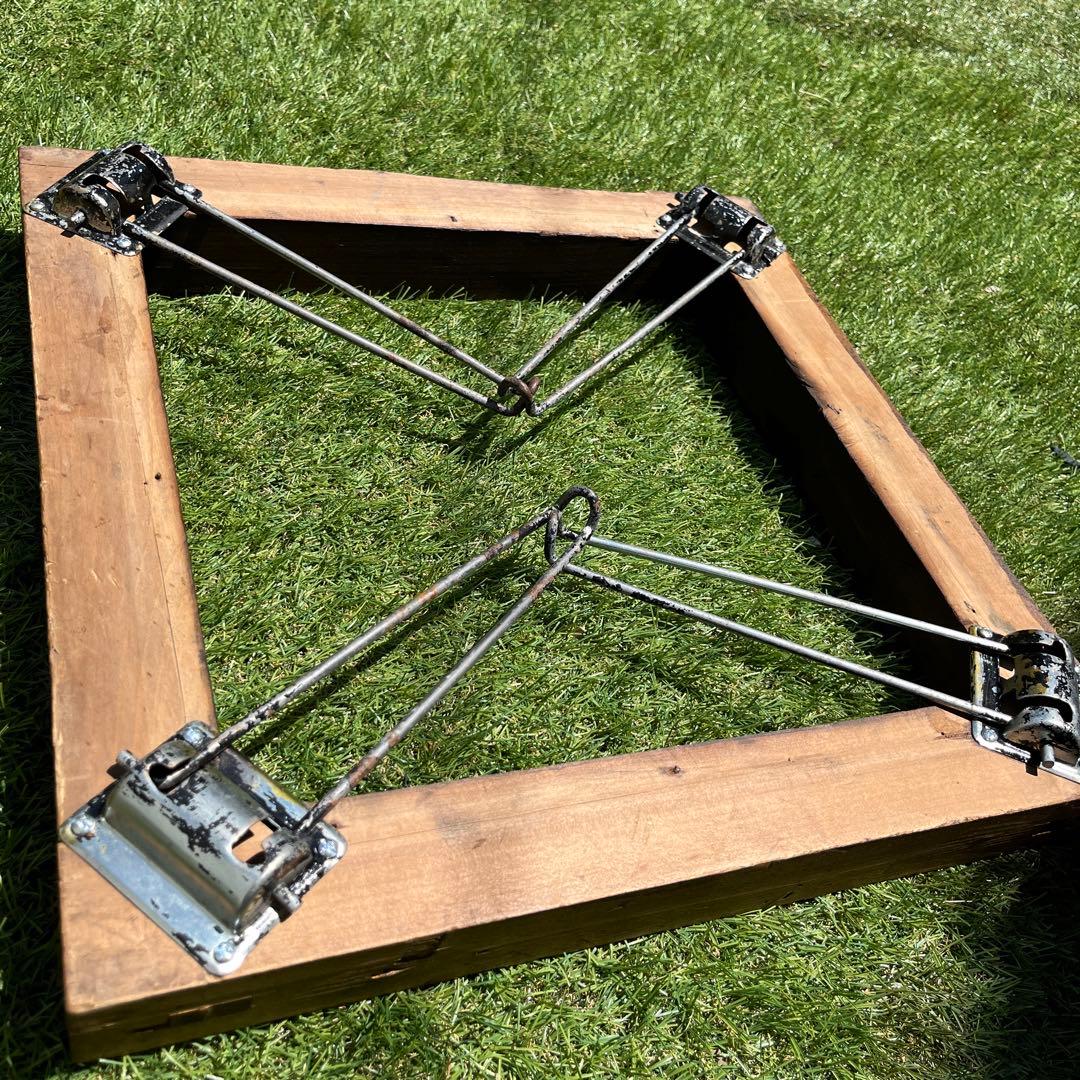囲炉裏枠改良焚き火テーブル　五徳　火箸セット