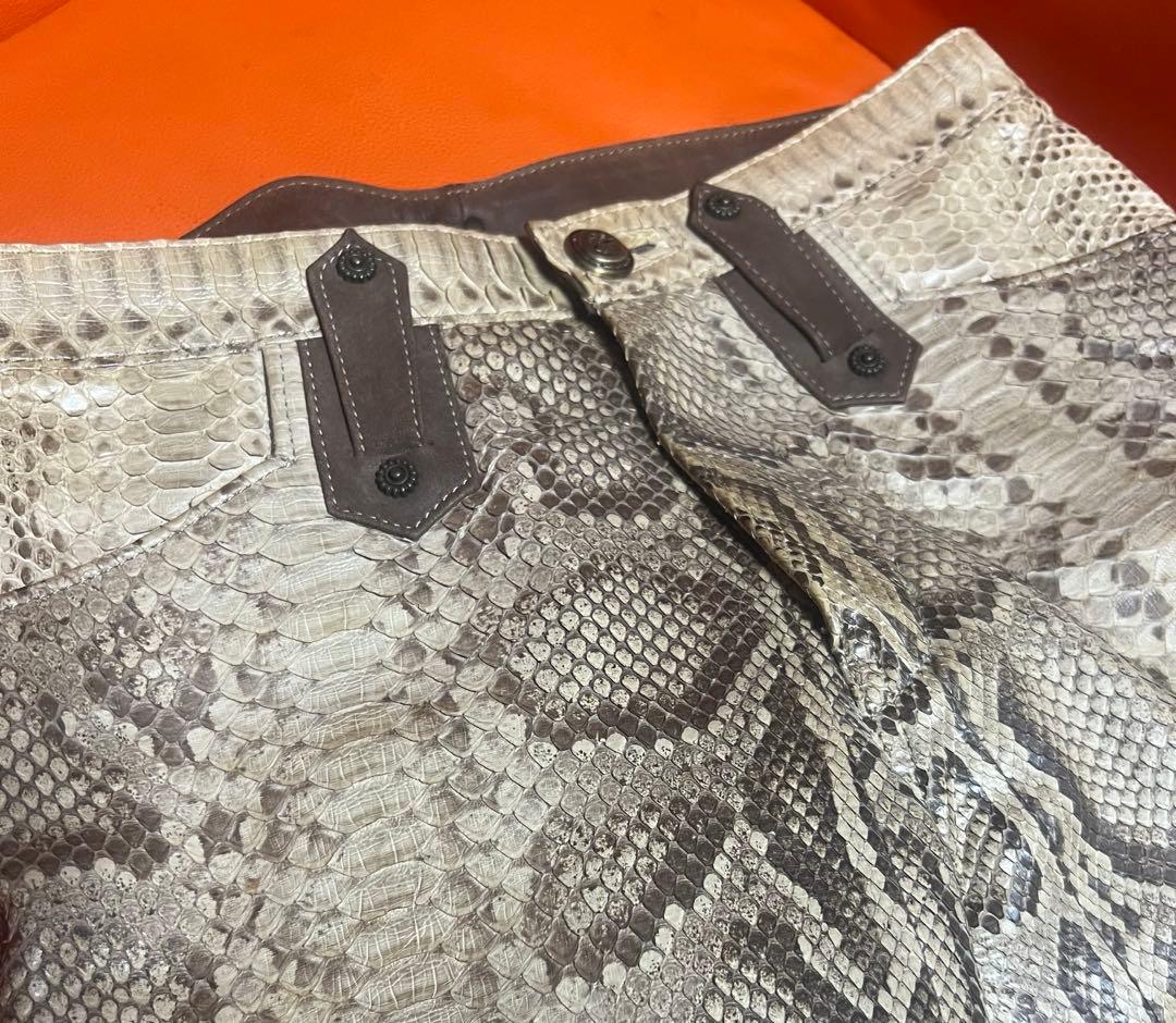 obelisk オベリスク　レザーパンツ　蛇革　ブーツカット　28inch