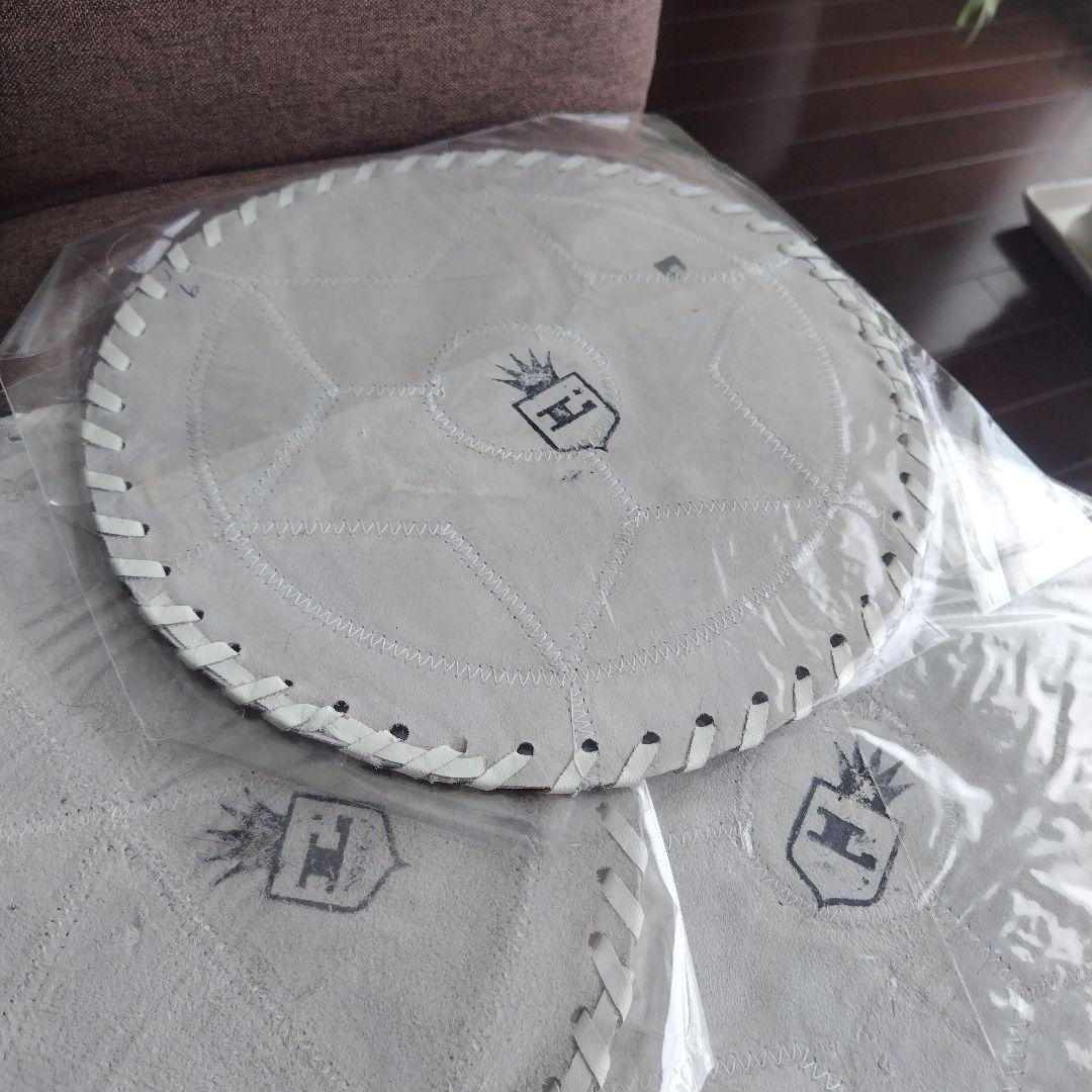 未開封！アメリカンヴィンテージハラコ 本革 ラウンド型マット 3枚 26cm