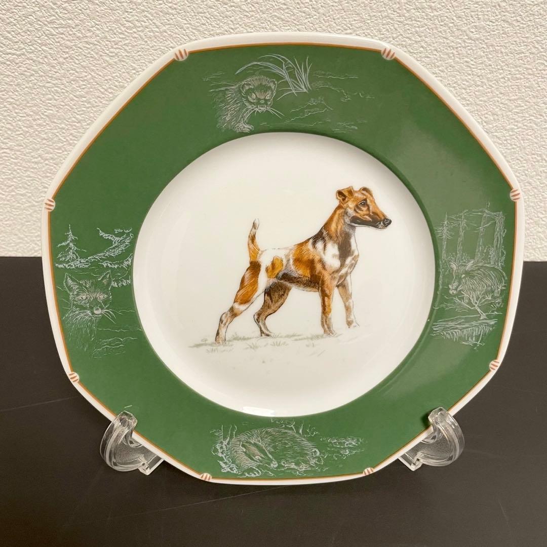 エルメスHERMES八角プレート 犬シリーズ ポインター フォックステリア 2枚