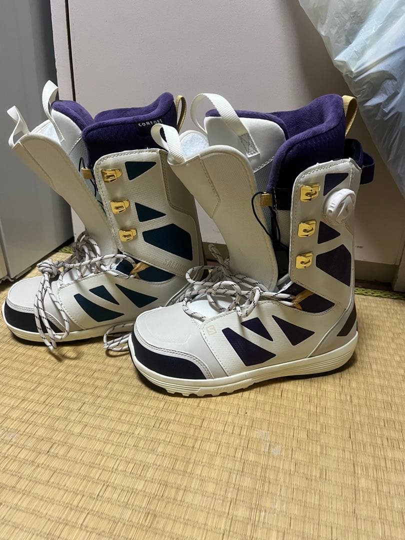 の*太様 Salomon スノーボードブーツ ホワイト/パープル　サロモン