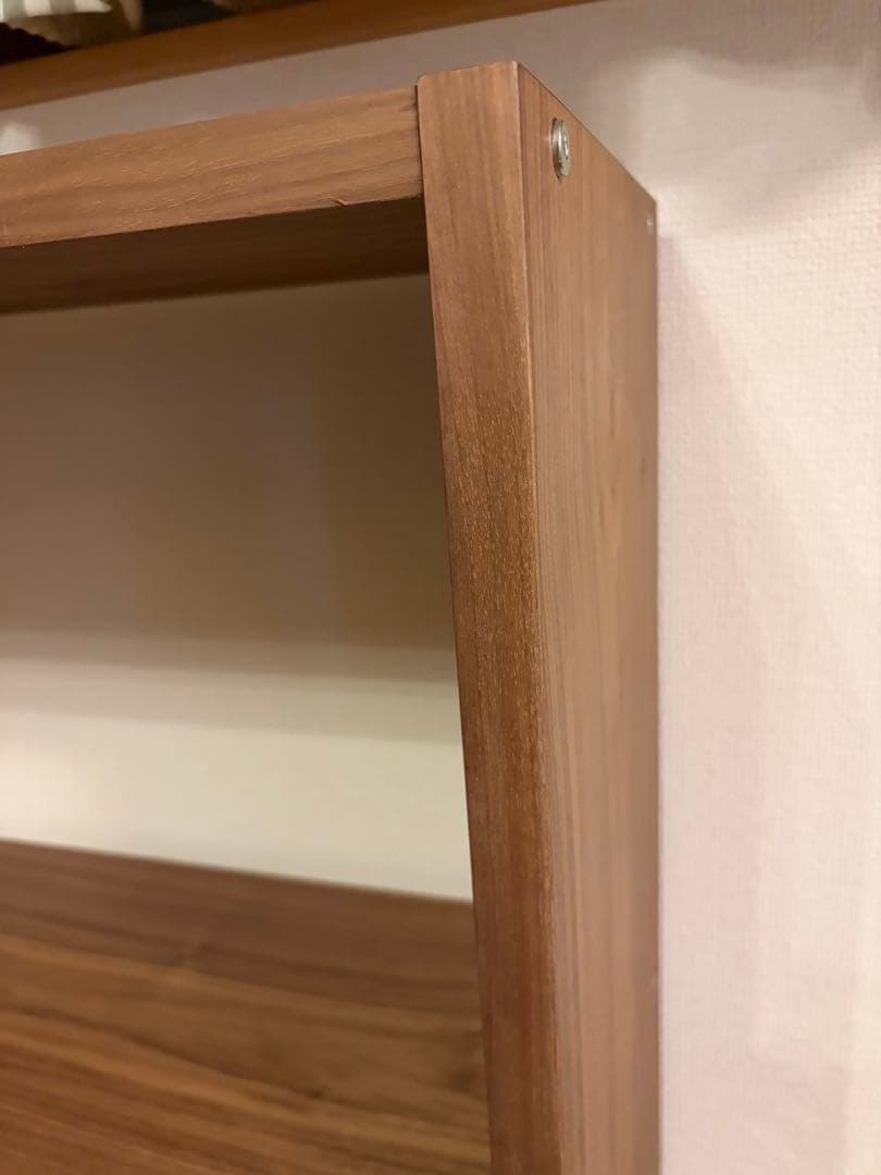 無印スタッキングシェルフ・ワイド・追加２段・ウォールナット材