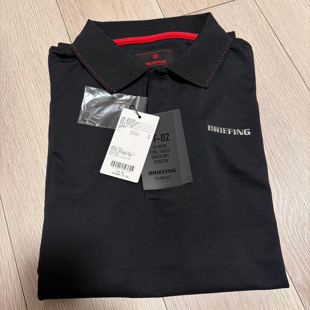 BRIEFING ブリーフィング ポロシャツ 半袖 ブラック ゴルフウェア L