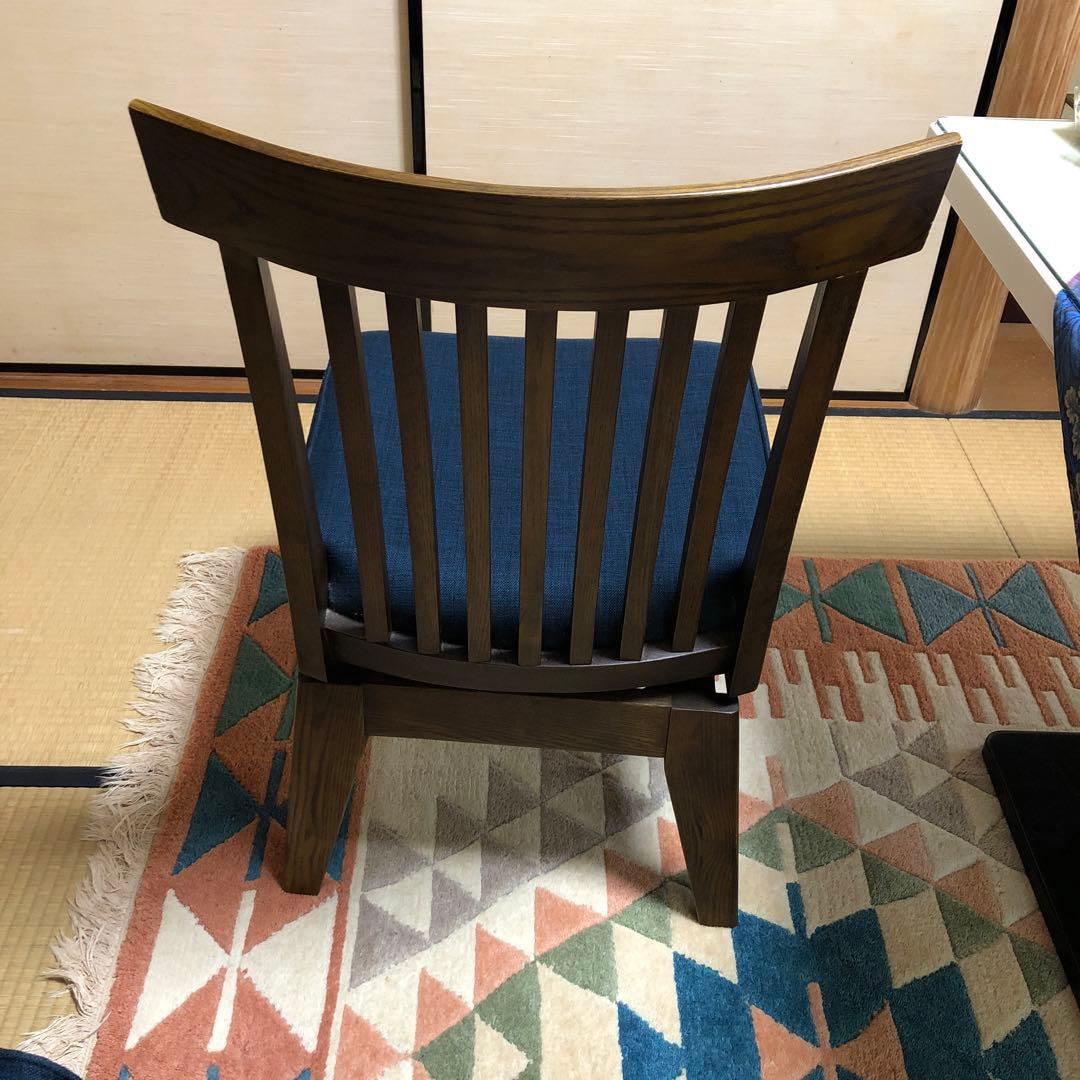 ③和モダン　木製ダイニングチェア ネイビー　肘なし